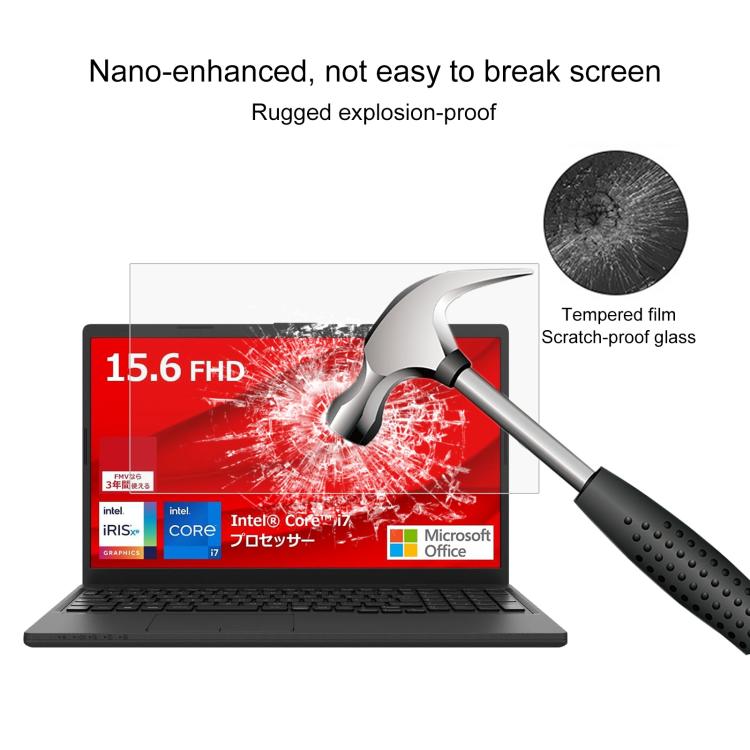For Fujitsu FMV Lite WA1 15.6 9H 0.3mm Explosion-proof Tempered Glass Film - Screen Protection Film by buy2fix | Online Shopping UK | buy2fix