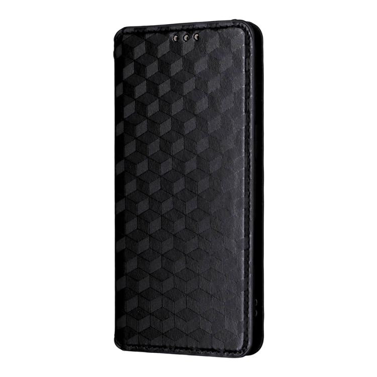 For iPhone Air Cubic Grid Texture Flip Leather Phone Case(Black) - iPhone Air Cases by buy2fix | Online Shopping UK | buy2fix