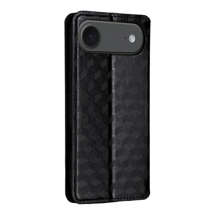 For iPhone Air Cubic Grid Texture Flip Leather Phone Case(Black) - iPhone Air Cases by buy2fix | Online Shopping UK | buy2fix