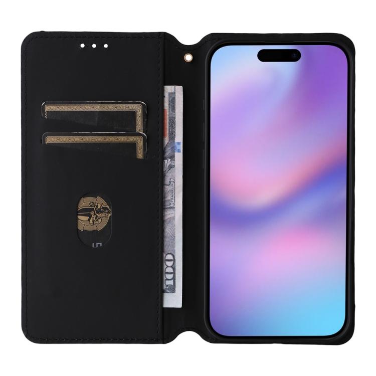 For iPhone Air Cubic Grid Texture Flip Leather Phone Case(Black) - iPhone Air Cases by buy2fix | Online Shopping UK | buy2fix