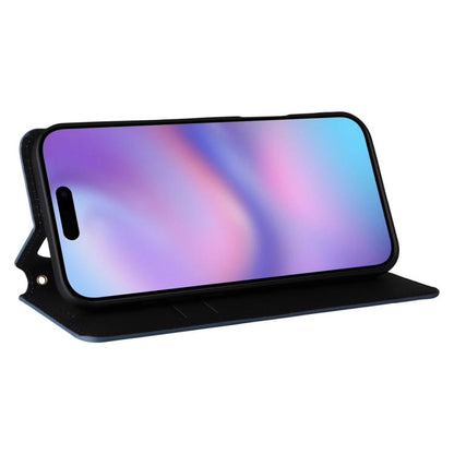 For iPhone Air Cubic Grid Texture Flip Leather Phone Case(Blue) - iPhone Air Cases by buy2fix | Online Shopping UK | buy2fix