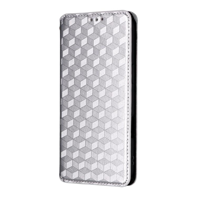For iPhone Air Cubic Grid Texture Flip Leather Phone Case(Silver) - iPhone Air Cases by buy2fix | Online Shopping UK | buy2fix