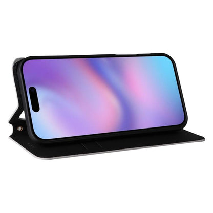 For iPhone Air Cubic Grid Texture Flip Leather Phone Case(Silver) - iPhone Air Cases by buy2fix | Online Shopping UK | buy2fix