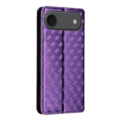 For iPhone Air Cubic Grid Texture Flip Leather Phone Case(Purple) - iPhone Air Cases by buy2fix | Online Shopping UK | buy2fix