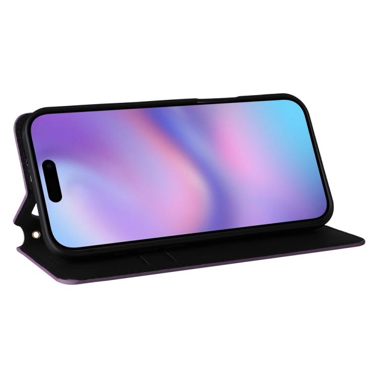 For iPhone Air Cubic Grid Texture Flip Leather Phone Case(Purple) - iPhone Air Cases by buy2fix | Online Shopping UK | buy2fix