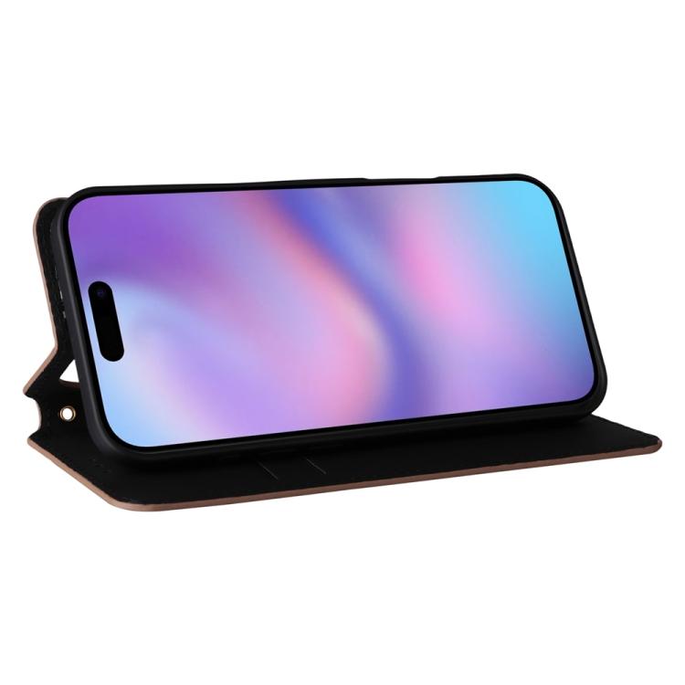 For iPhone Air Cubic Grid Texture Flip Leather Phone Case(Brown) - iPhone Air Cases by buy2fix | Online Shopping UK | buy2fix