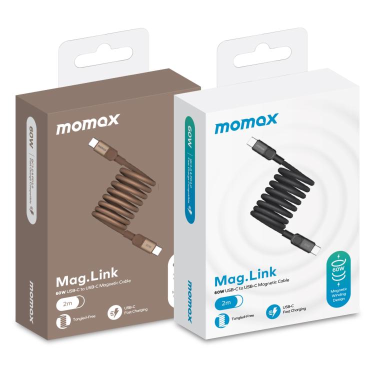 Momax Mag.Link Magnetic 60W USB-C / Type-C to USB-C / Type-C Data Cable, Length:2m(Black) - USB-C & Type-C Cable by MOMAX | Online Shopping UK | buy2fix
