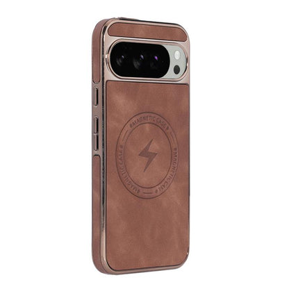 For Google Pixel 10 Pro XL Electroplated PC Sheepskin Invisible Magnetic MagSafe Phone Case(Brown) - Google Cases by buy2fix | Online Shopping UK | buy2fix