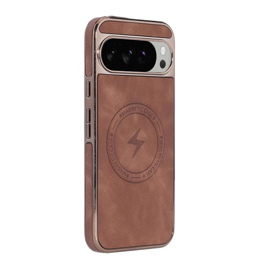 For Google Pixel 10 Pro XL Electroplated PC Sheepskin Invisible Magnetic MagSafe Phone Case(Brown) - Google Cases by buy2fix | Online Shopping UK | buy2fix