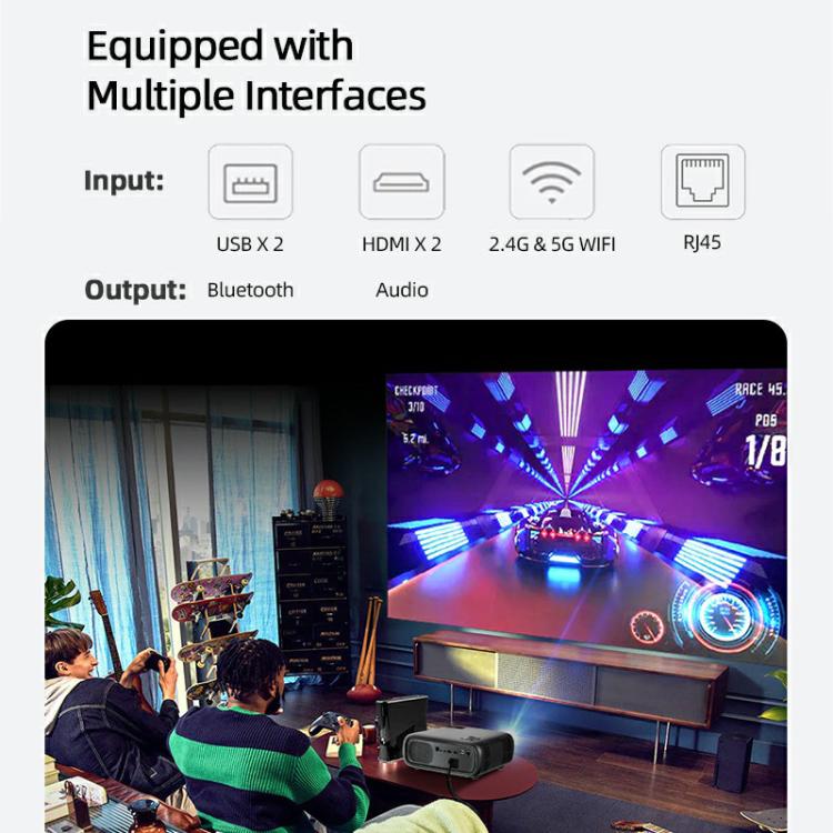 AUN AKEY9S 1080P 1000ANSI Autofocus WIFI Display Smart Projector, US Plug(Black) - LED Projector by AUN | Online Shopping UK | buy2fix