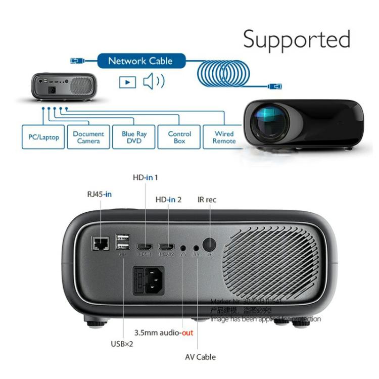 AUN AKEY9S 1080P 1000ANSI Autofocus WIFI Display Smart Projector, AU Plug(Black) - LED Projector by AUN | Online Shopping UK | buy2fix