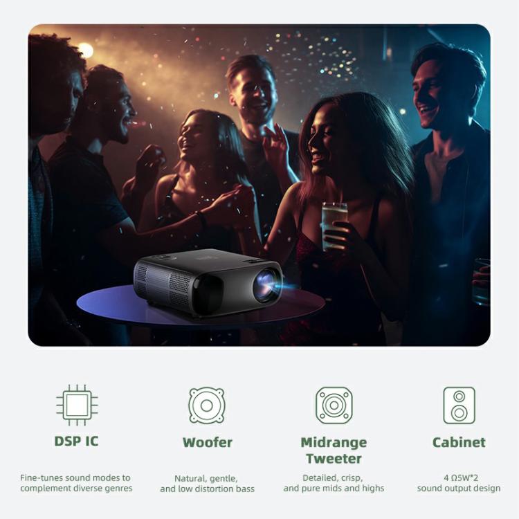 AUN AKEY9S 1080P 1000ANSI Autofocus WIFI Display Smart Projector, AU Plug(Black) - LED Projector by AUN | Online Shopping UK | buy2fix