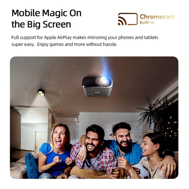 AUN AKEY9S 1080P 1000ANSI Autofocus WIFI Display Smart Projector, US Plug(Black) - LED Projector by AUN | Online Shopping UK | buy2fix