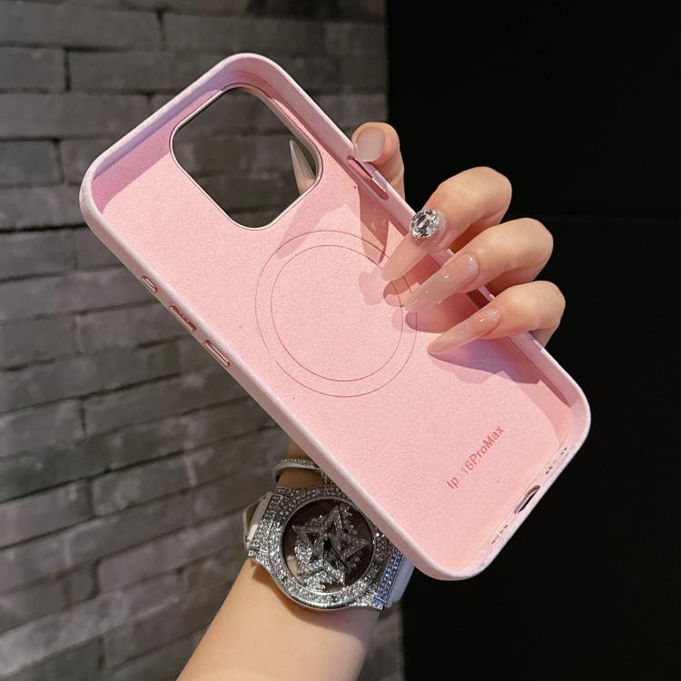 For iPhone 15 Pro Max Plain Leather Snake Texture PC MagSafe Phone Case(White) - iPhone 15 Pro Max Cases by buy2fix | Online Shopping UK | buy2fix