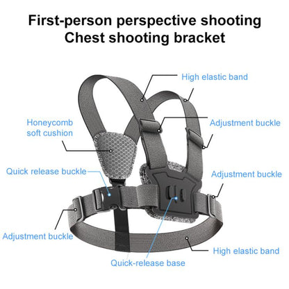 3 in 1 Quick Release Body Mount Belt Chest Strap with Mount & Screw(Grey) - Chest Belt by buy2fix | Online Shopping UK | buy2fix