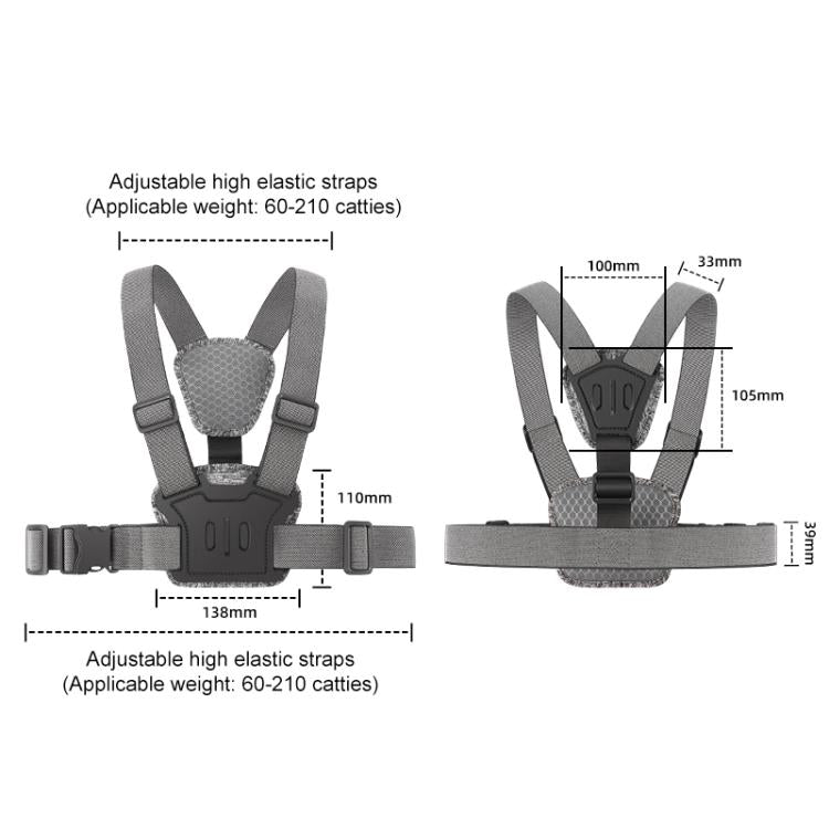 3 in 1 Quick Release Body Mount Belt Chest Strap with Mount & Screw(Grey) - Chest Belt by buy2fix | Online Shopping UK | buy2fix