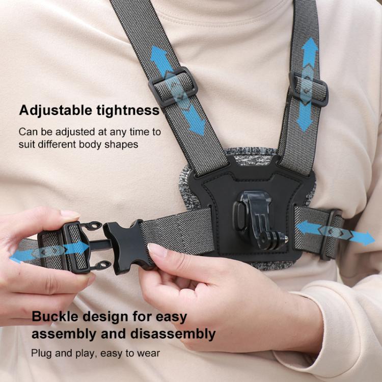 4 in 1 Quick Release Body Mount Belt Chest Strap with Mount & Screw(Grey) - Chest Belt by buy2fix | Online Shopping UK | buy2fix