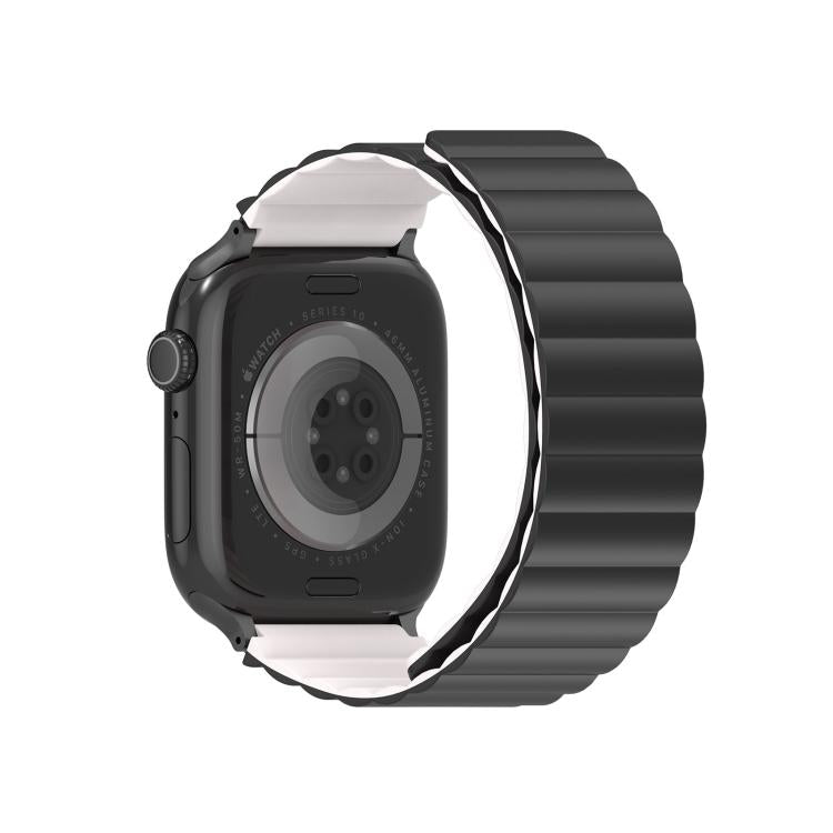 For Apple Watch 46mm / 49mm / 45mm / 44mm DUX DUCIS SD Series Double-Sided Blind Insert Silicone Magnetic Watch Strap(Black + Starlight) - Watch Bands by DUX DUCIS | Online Shopping UK | buy2fix