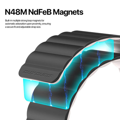 For Apple Watch 46mm / 49mm / 45mm / 44mm DUX DUCIS SD Series Double-Sided Blind Insert Silicone Magnetic Watch Strap(Black + Starlight) - Watch Bands by DUX DUCIS | Online Shopping UK | buy2fix