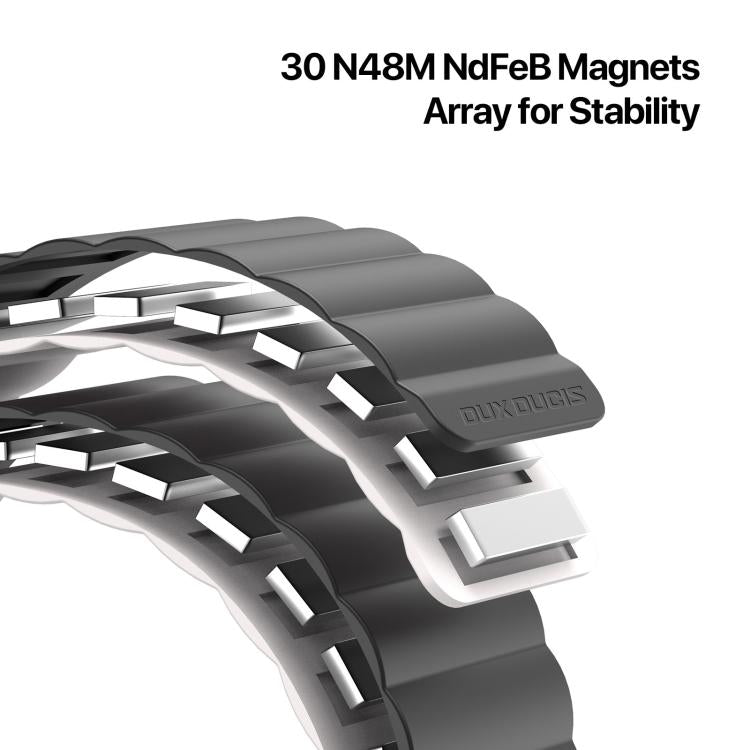 For Apple Watch 46mm / 49mm / 45mm / 44mm DUX DUCIS SD Series Double-Sided Blind Insert Silicone Magnetic Watch Strap(Black + Starlight) - Watch Bands by DUX DUCIS | Online Shopping UK | buy2fix