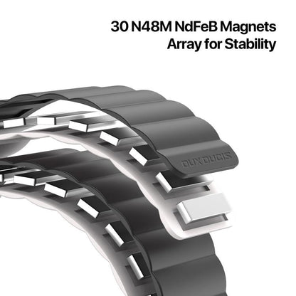 For Apple Watch 46mm / 49mm / 45mm / 44mm DUX DUCIS SD Series Double-Sided Blind Insert Silicone Magnetic Watch Strap(Black + Starlight) - Watch Bands by DUX DUCIS | Online Shopping UK | buy2fix