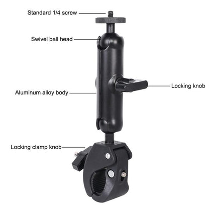Universal Action Camera Bicycle Handlebar Clamp, Size:L 24cm(Black) - Bicycle Handlebar Mount by buy2fix | Online Shopping UK | buy2fix