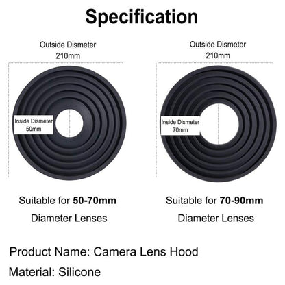 Universal Silicone Lens Hood, Size:50-70mm(Black) - Lens Hood by buy2fix | Online Shopping UK | buy2fix