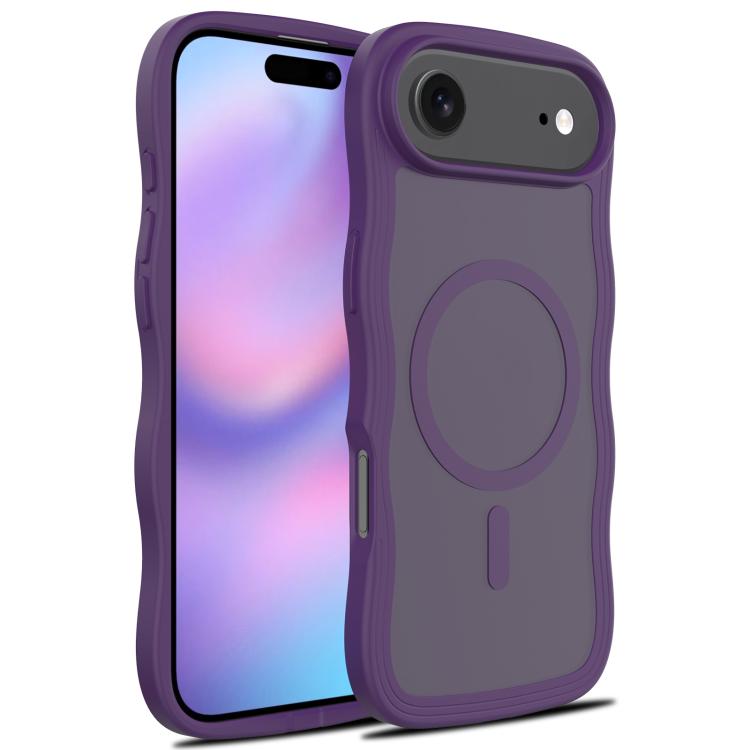 For iPhone Air Skin Feel Wave Texture MagSafe Phone Case(Purple) - iPhone Air Cases by buy2fix | Online Shopping UK | buy2fix