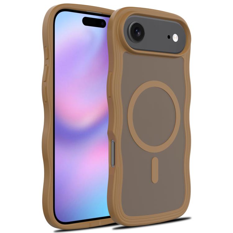 For iPhone Air Skin Feel Wave Texture MagSafe Phone Case(Brown) - iPhone Air Cases by buy2fix | Online Shopping UK | buy2fix