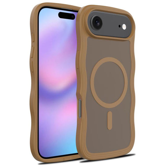 For iPhone Air Skin Feel Wave Texture MagSafe Phone Case(Brown) - iPhone Air Cases by buy2fix | Online Shopping UK | buy2fix