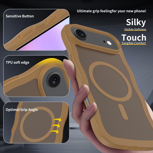 For iPhone Air Skin Feel Wave Texture MagSafe Phone Case(Brown) - iPhone Air Cases by buy2fix | Online Shopping UK | buy2fix