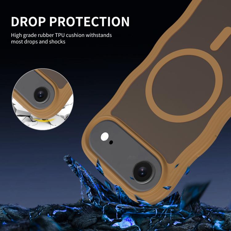 For iPhone Air Skin Feel Wave Texture MagSafe Phone Case(Brown) - iPhone Air Cases by buy2fix | Online Shopping UK | buy2fix