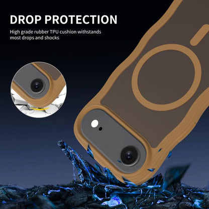 For iPhone Air Skin Feel Wave Texture MagSafe Phone Case(Brown) - iPhone Air Cases by buy2fix | Online Shopping UK | buy2fix