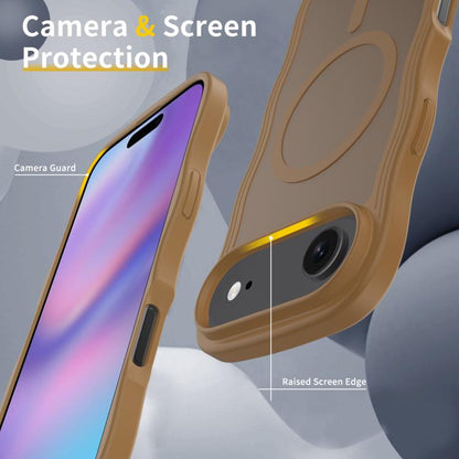 For iPhone Air Skin Feel Wave Texture MagSafe Phone Case(Brown) - iPhone Air Cases by buy2fix | Online Shopping UK | buy2fix