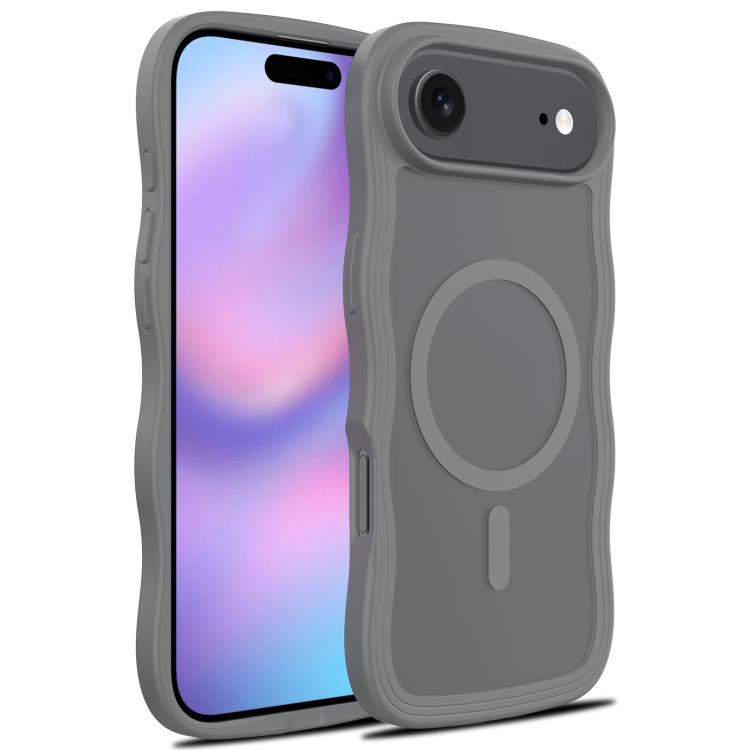 For iPhone Air Skin Feel Wave Texture MagSafe Phone Case(Grey) - iPhone Air Cases by buy2fix | Online Shopping UK | buy2fix
