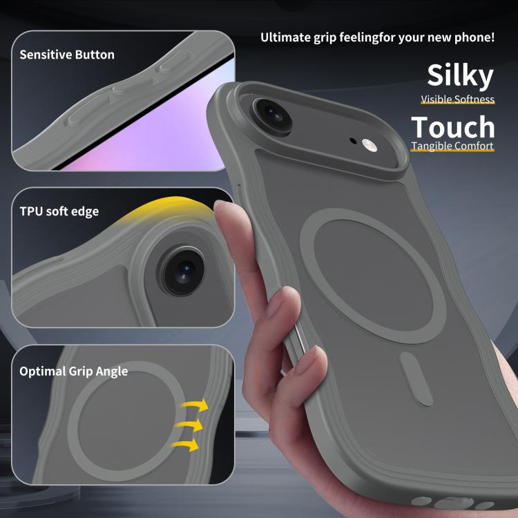 For iPhone Air Skin Feel Wave Texture MagSafe Phone Case(Grey) - iPhone Air Cases by buy2fix | Online Shopping UK | buy2fix