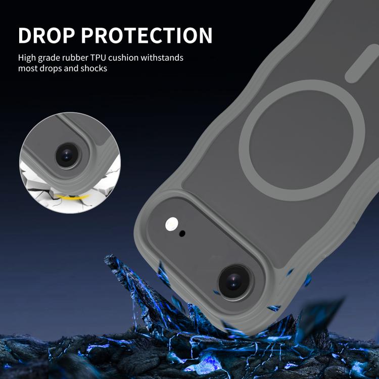 For iPhone Air Skin Feel Wave Texture MagSafe Phone Case(Grey) - iPhone Air Cases by buy2fix | Online Shopping UK | buy2fix