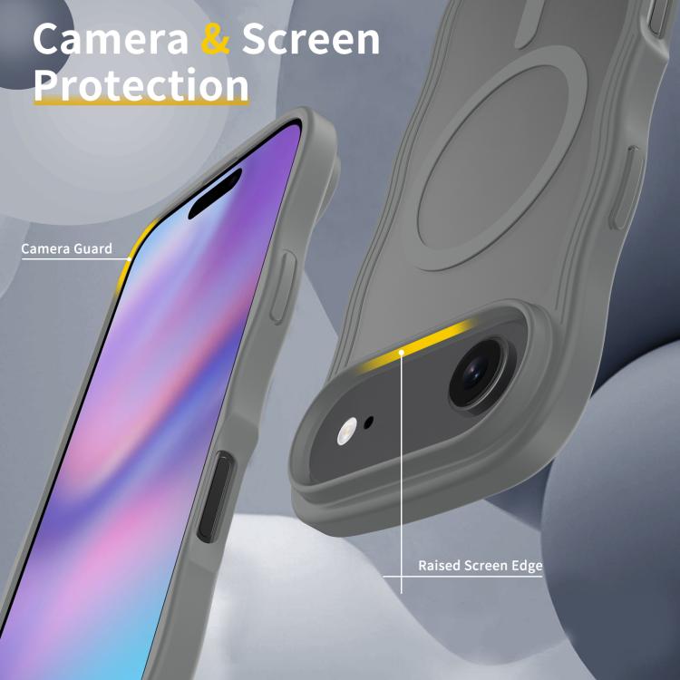 For iPhone Air Skin Feel Wave Texture MagSafe Phone Case(Grey) - iPhone Air Cases by buy2fix | Online Shopping UK | buy2fix