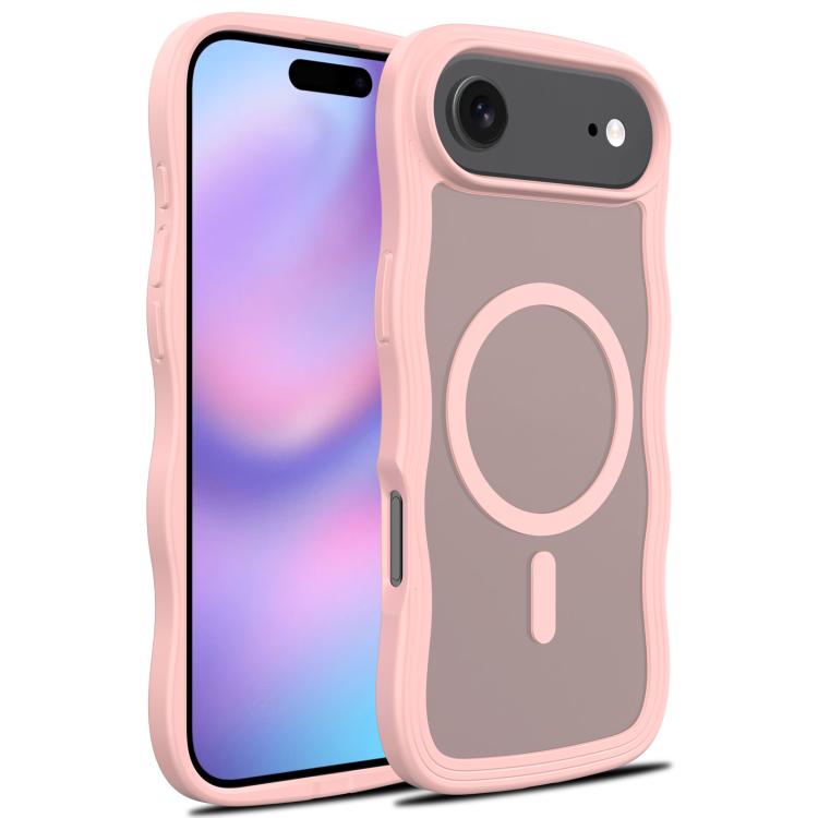 For iPhone Air Skin Feel Wave Texture MagSafe Phone Case(Pink) - iPhone Air Cases by buy2fix | Online Shopping UK | buy2fix