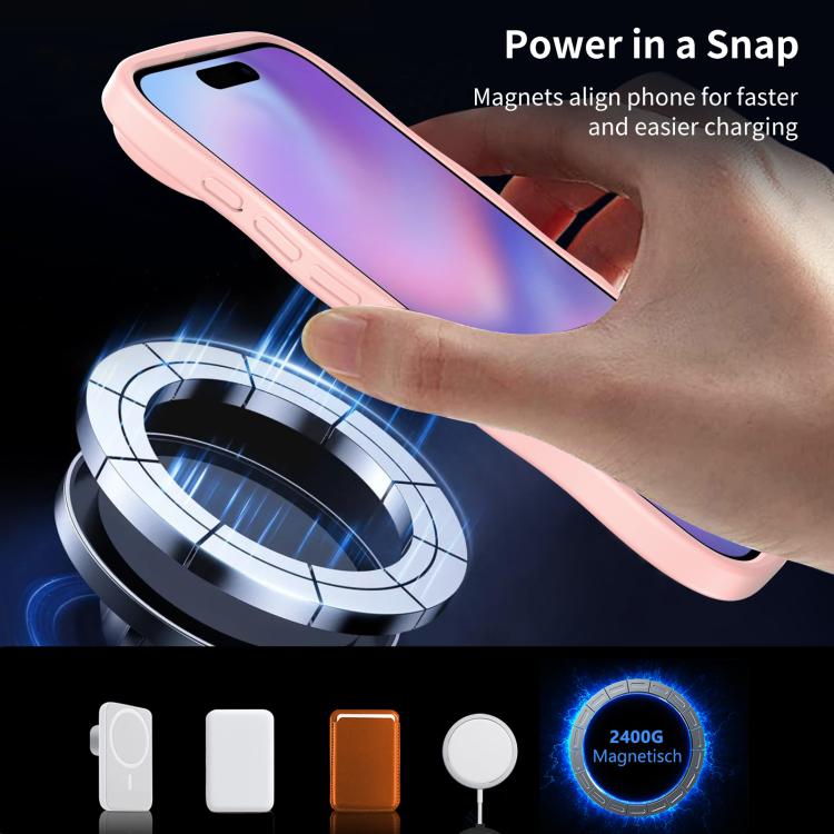 For iPhone Air Skin Feel Wave Texture MagSafe Phone Case(Pink) - iPhone Air Cases by buy2fix | Online Shopping UK | buy2fix