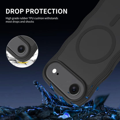 For iPhone Air Skin Feel Wave Texture MagSafe Phone Case(Black) - iPhone Air Cases by buy2fix | Online Shopping UK | buy2fix