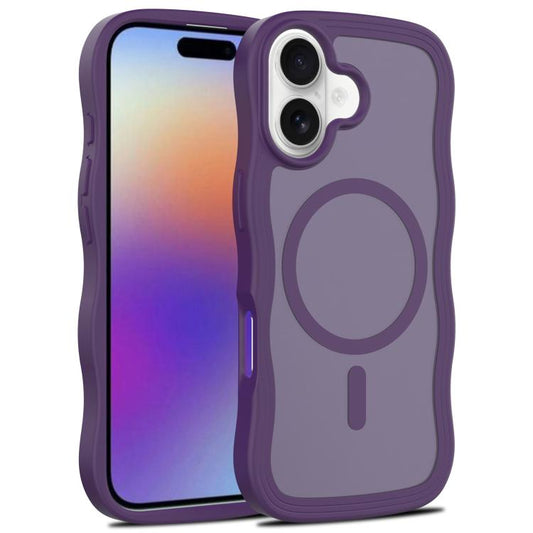 For iPhone 17 Skin Feel Wave Texture MagSafe Phone Case(Purple) - iPhone 17 Cases by buy2fix | Online Shopping UK | buy2fix