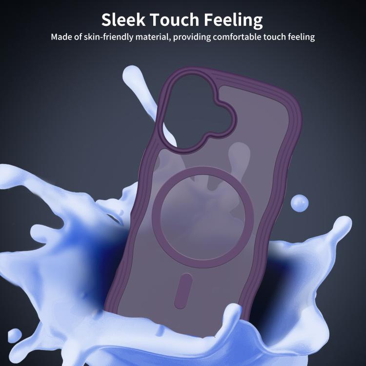 For iPhone 17 Skin Feel Wave Texture MagSafe Phone Case(Purple) - iPhone 17 Cases by buy2fix | Online Shopping UK | buy2fix