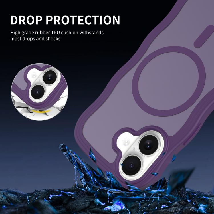 For iPhone 17 Skin Feel Wave Texture MagSafe Phone Case(Purple) - iPhone 17 Cases by buy2fix | Online Shopping UK | buy2fix