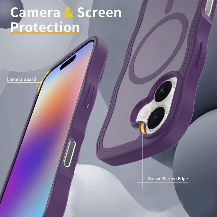 For iPhone 17 Skin Feel Wave Texture MagSafe Phone Case(Purple) - iPhone 17 Cases by buy2fix | Online Shopping UK | buy2fix