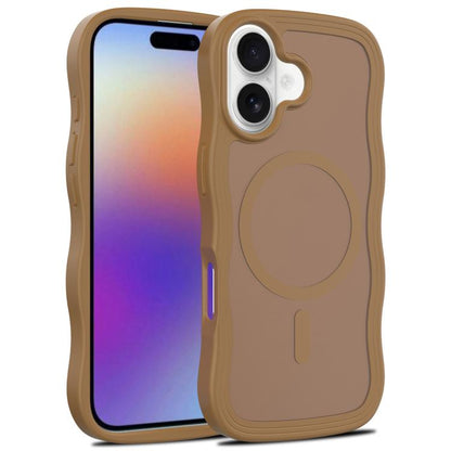 For iPhone 17 Skin Feel Wave Texture MagSafe Phone Case(Brown) - iPhone 17 Cases by buy2fix | Online Shopping UK | buy2fix