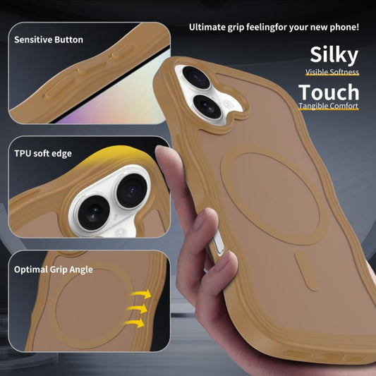 For iPhone 17 Skin Feel Wave Texture MagSafe Phone Case(Brown) - iPhone 17 Cases by buy2fix | Online Shopping UK | buy2fix
