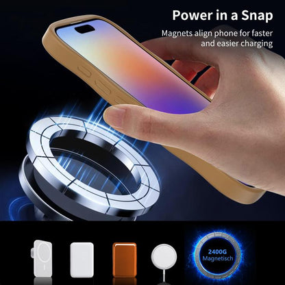 For iPhone 17 Skin Feel Wave Texture MagSafe Phone Case(Brown) - iPhone 17 Cases by buy2fix | Online Shopping UK | buy2fix