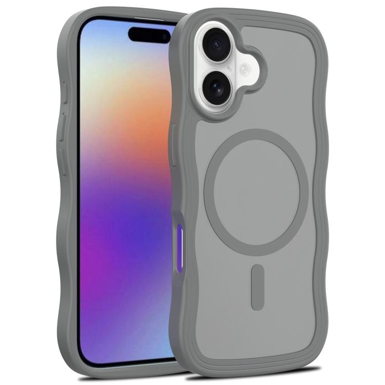 For iPhone 17 Skin Feel Wave Texture MagSafe Phone Case(Grey) - iPhone 17 Cases by buy2fix | Online Shopping UK | buy2fix