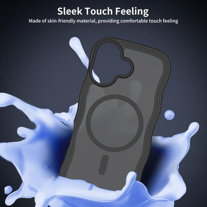 For iPhone 17 Skin Feel Wave Texture MagSafe Phone Case(Black) - iPhone 17 Cases by buy2fix | Online Shopping UK | buy2fix